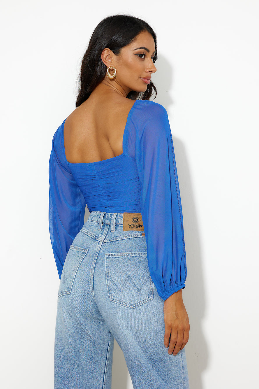 Enchanting Hymns Crop Cobalt Blue