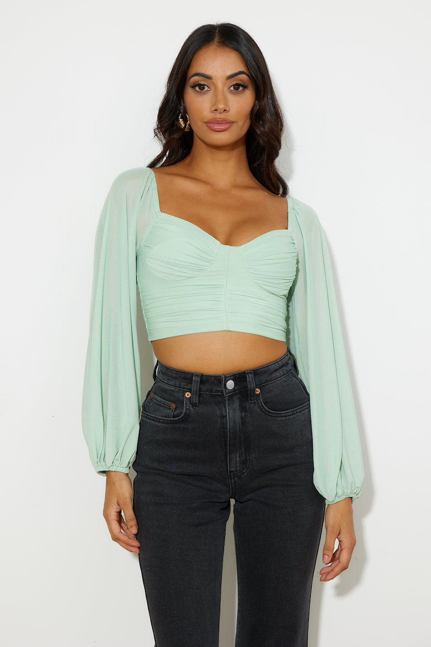 Enchanting Hymns Crop Light Green