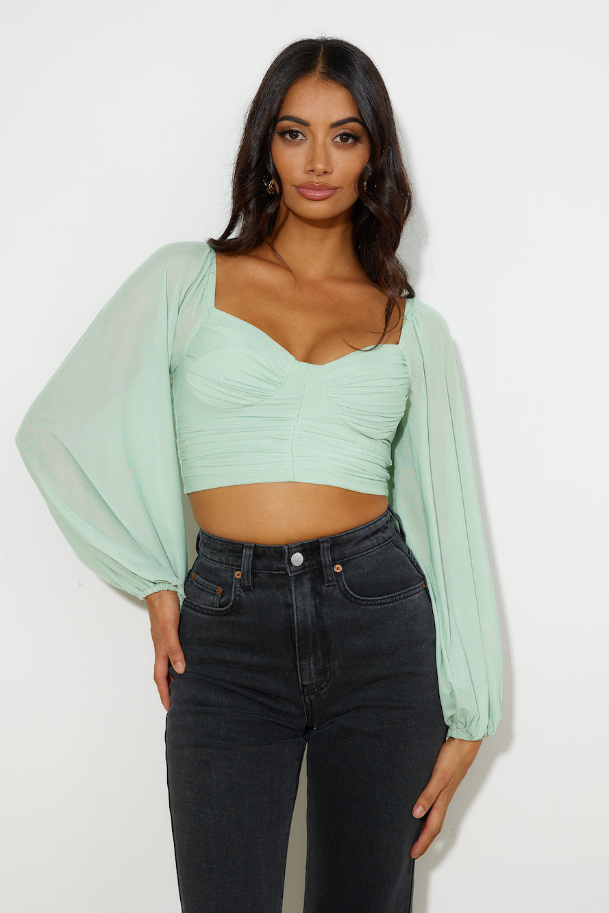 Enchanting Hymns Crop Light Green