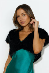 Cool Chill Cropped Faux Fur Vest Black
