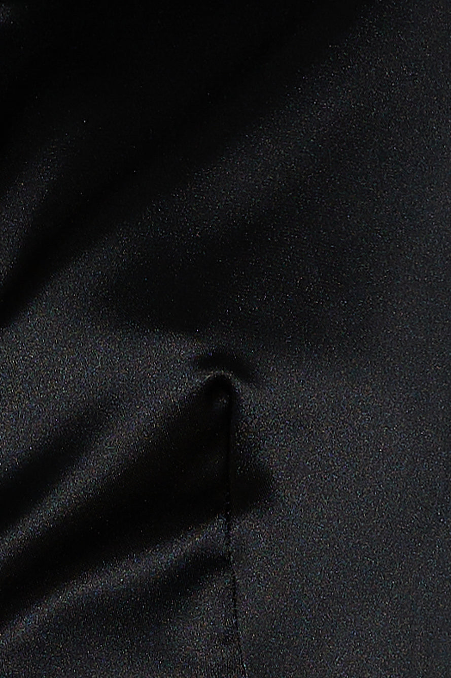 Go Smooth Satin Crop Shirt Black