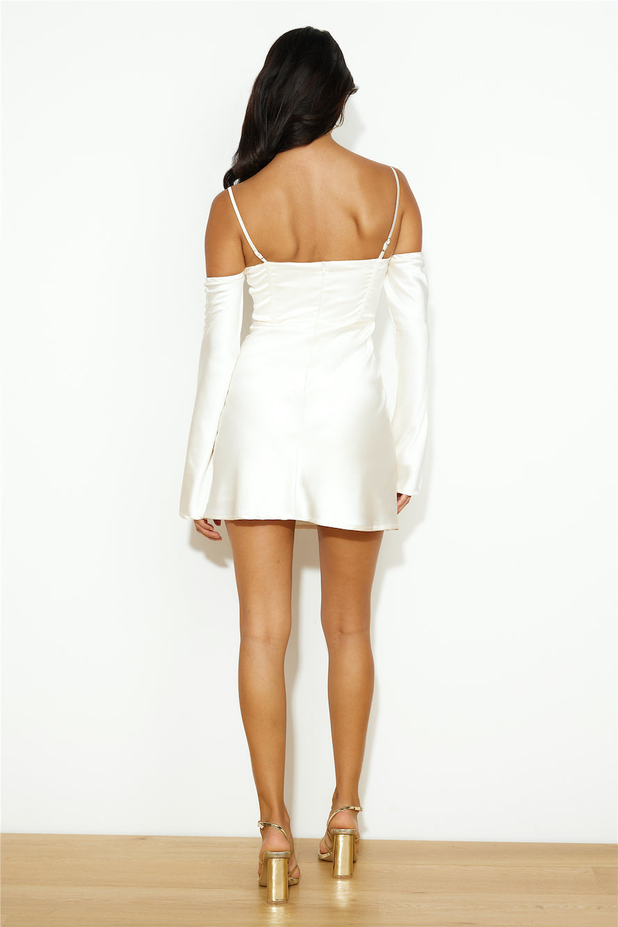 Channel Me Satin Mini Dress Champagne