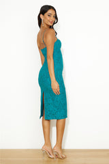 Classy Moment Lace Midi Dress Teal