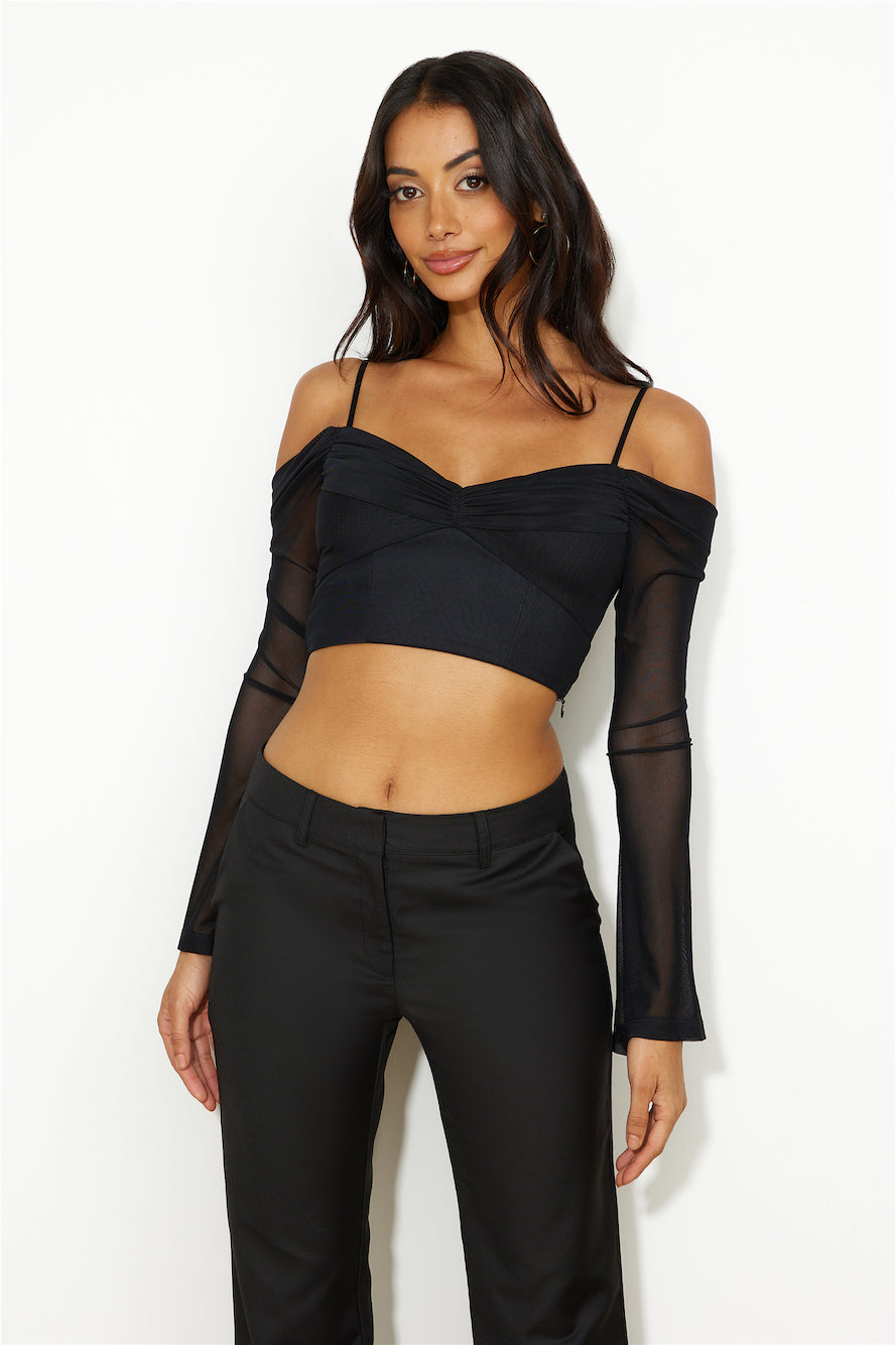 Dare To Be Different Crop Top Black