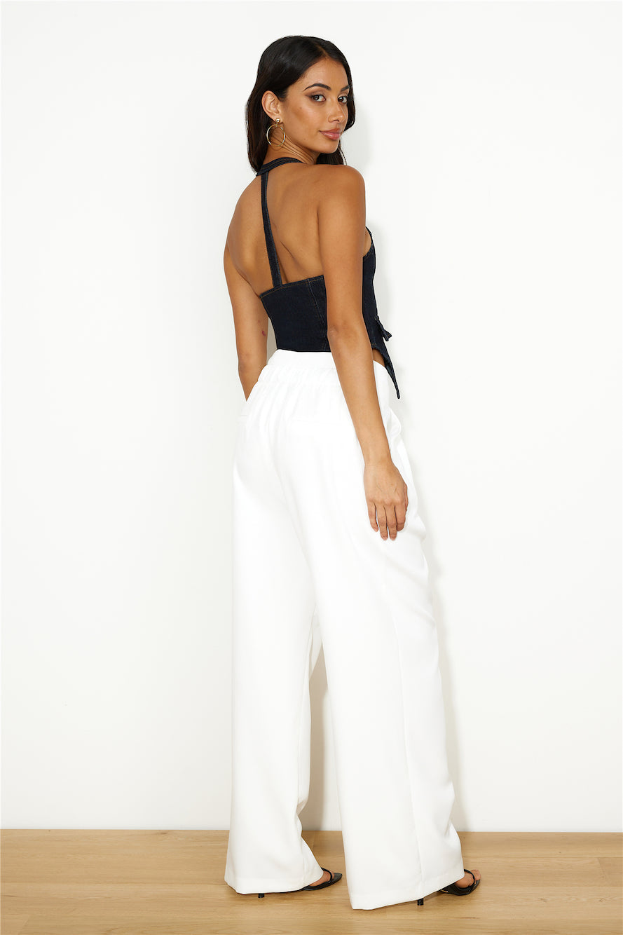 LIONESS NYC Halter Top Dark Denim