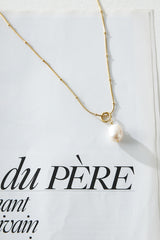 18k Gold Plated Statement Pearl Necklace Gold