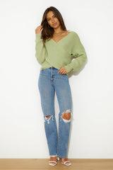 ABRAND A '94 High Straight Louise Rip Jeans Distressed Vintage Blue
