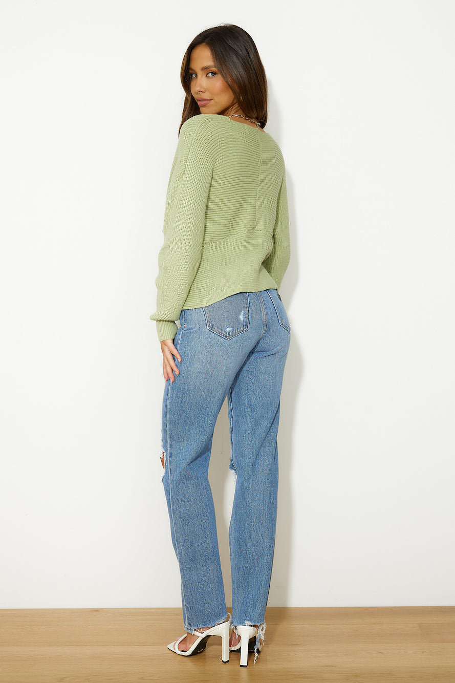ABRAND A '94 High Straight Louise Rip Jeans Distressed Vintage Blue