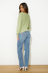 ABRAND A '94 High Straight Louise Rip Jeans Distressed Vintage Blue