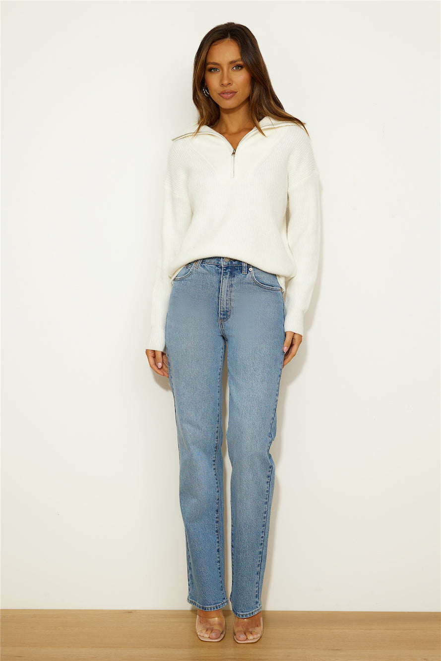 Frosty Days Knit Sweater White