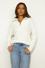 Frosty Days Knit Sweater White