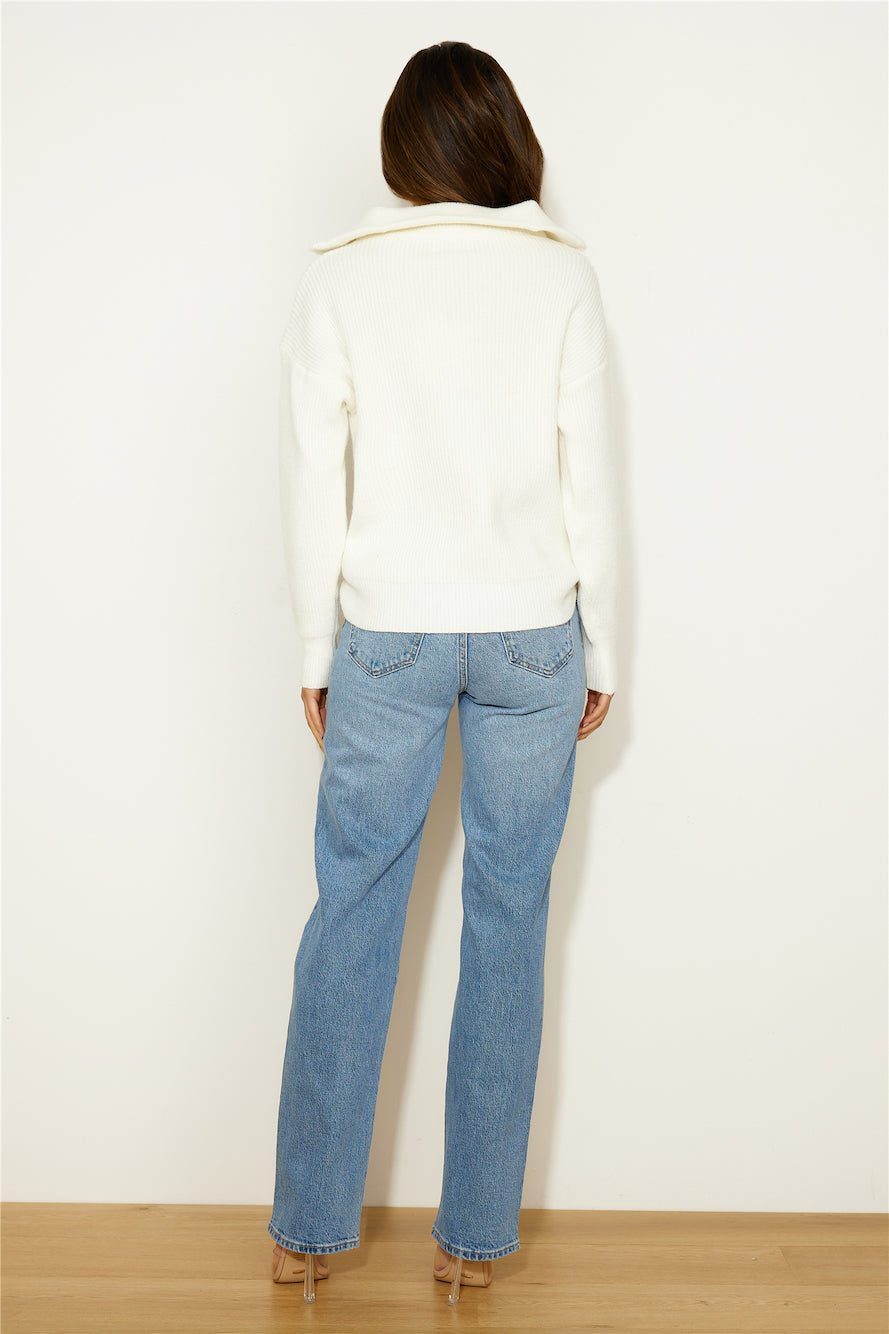 Frosty Days Knit Sweater White