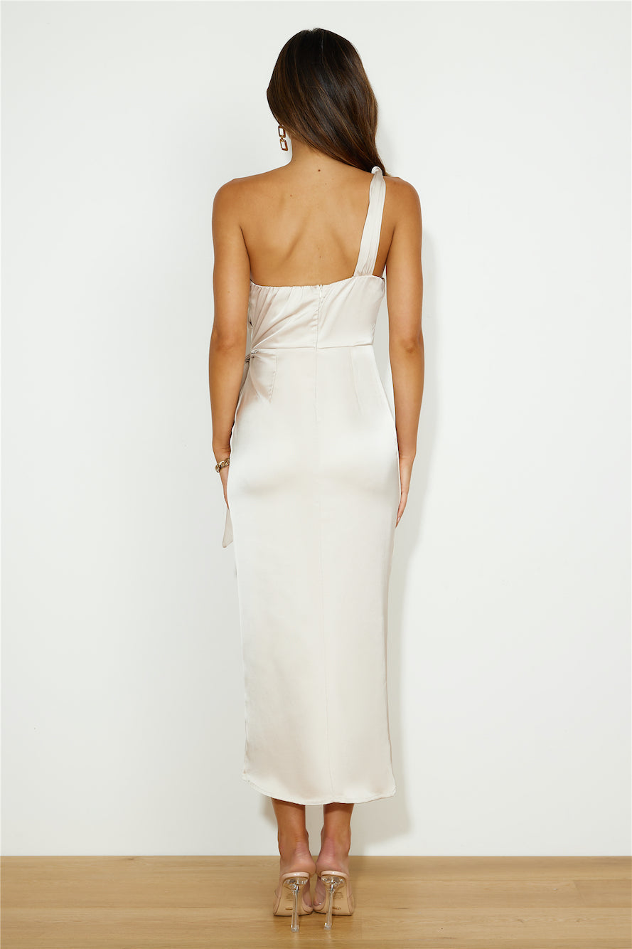 Fill My Glass Midi Dress Champagne