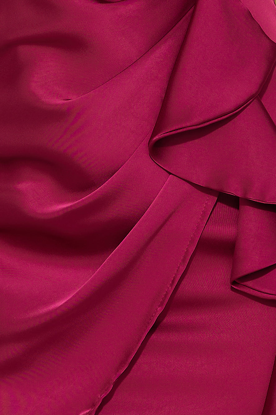 Frill For You Satin Mini Dress Purple