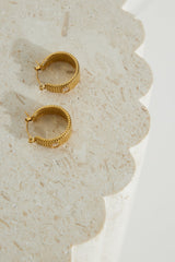 18k Gold Plated Luxury Piece Earrings Gold