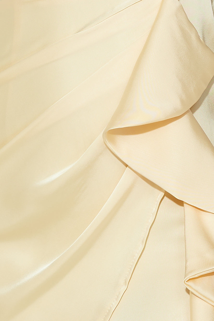 Frill For You Satin Mini Dress Yellow