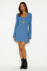 Laser Focus Mini Dress Blue