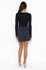 Girls' Time Ribbed Top Black