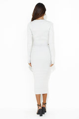Heated Love Ribbed Midi Skirt Grey