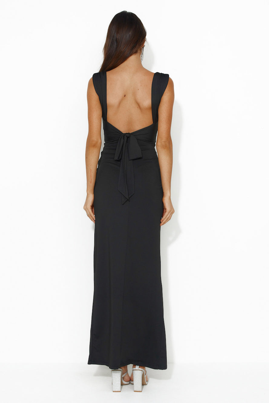 Fitted For You Maxi Dress Black