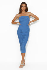 All The Curves Midi Dress Blue