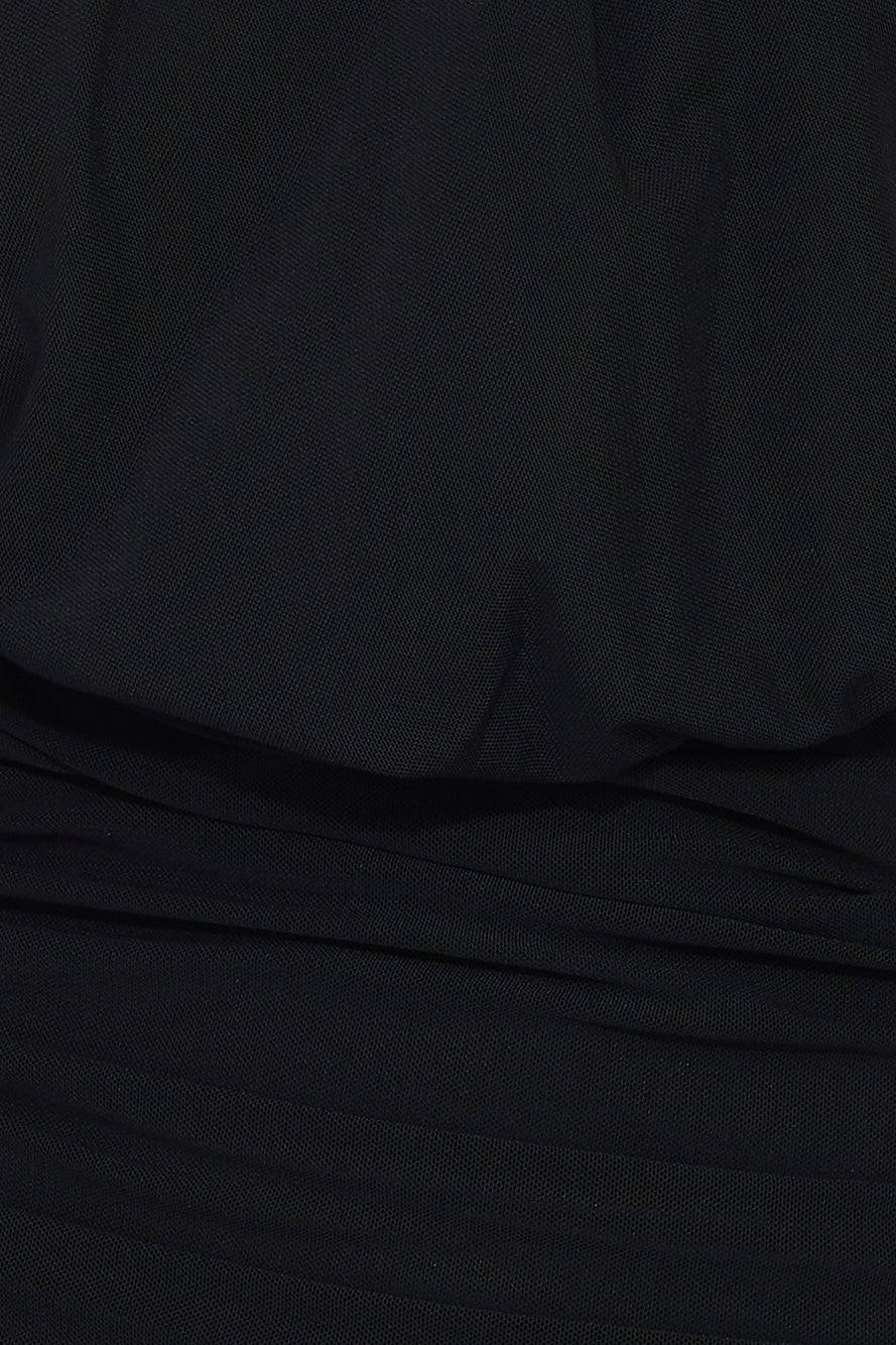 Compliment High Mesh Mini Dress Black