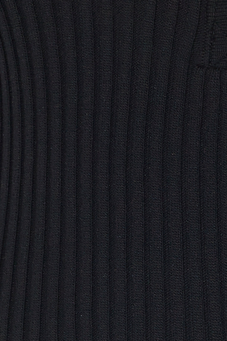 Crisp Days Long Sleeve Ribbed Bodysuit Black