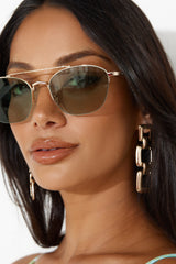 BANBE The Shayk Sunglasses Gold Green