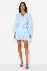 Found The One Long Sleeve Mini Dress Blue