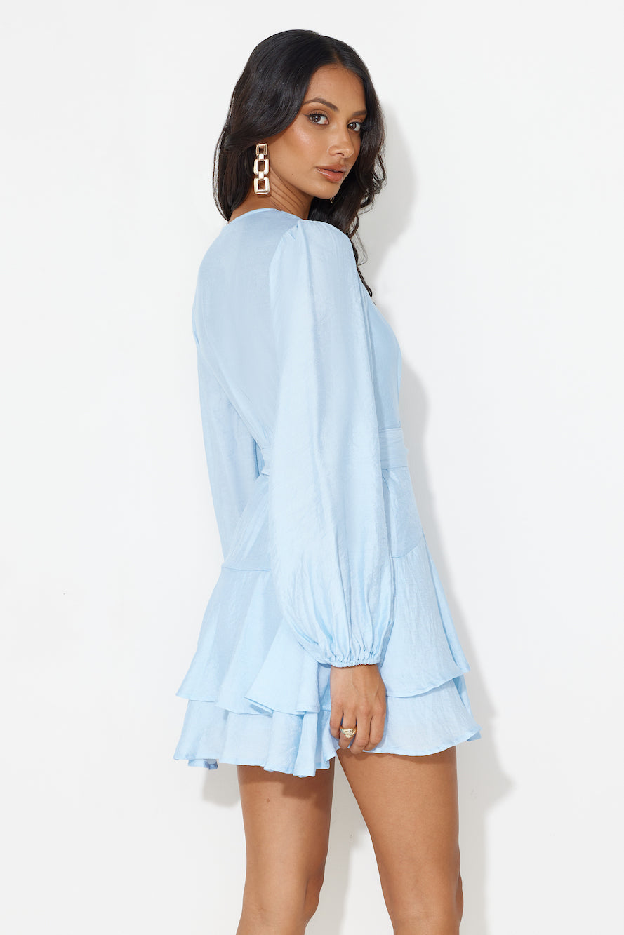 Found The One Long Sleeve Mini Dress Blue