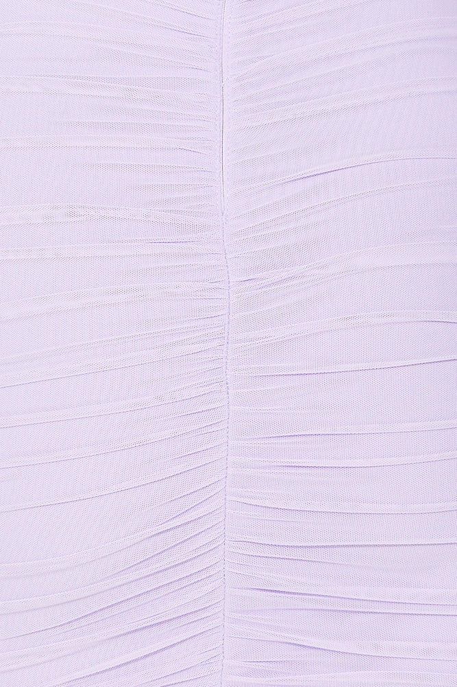 Music Moves Off The Shoulder Mesh Mini Dress Lilac