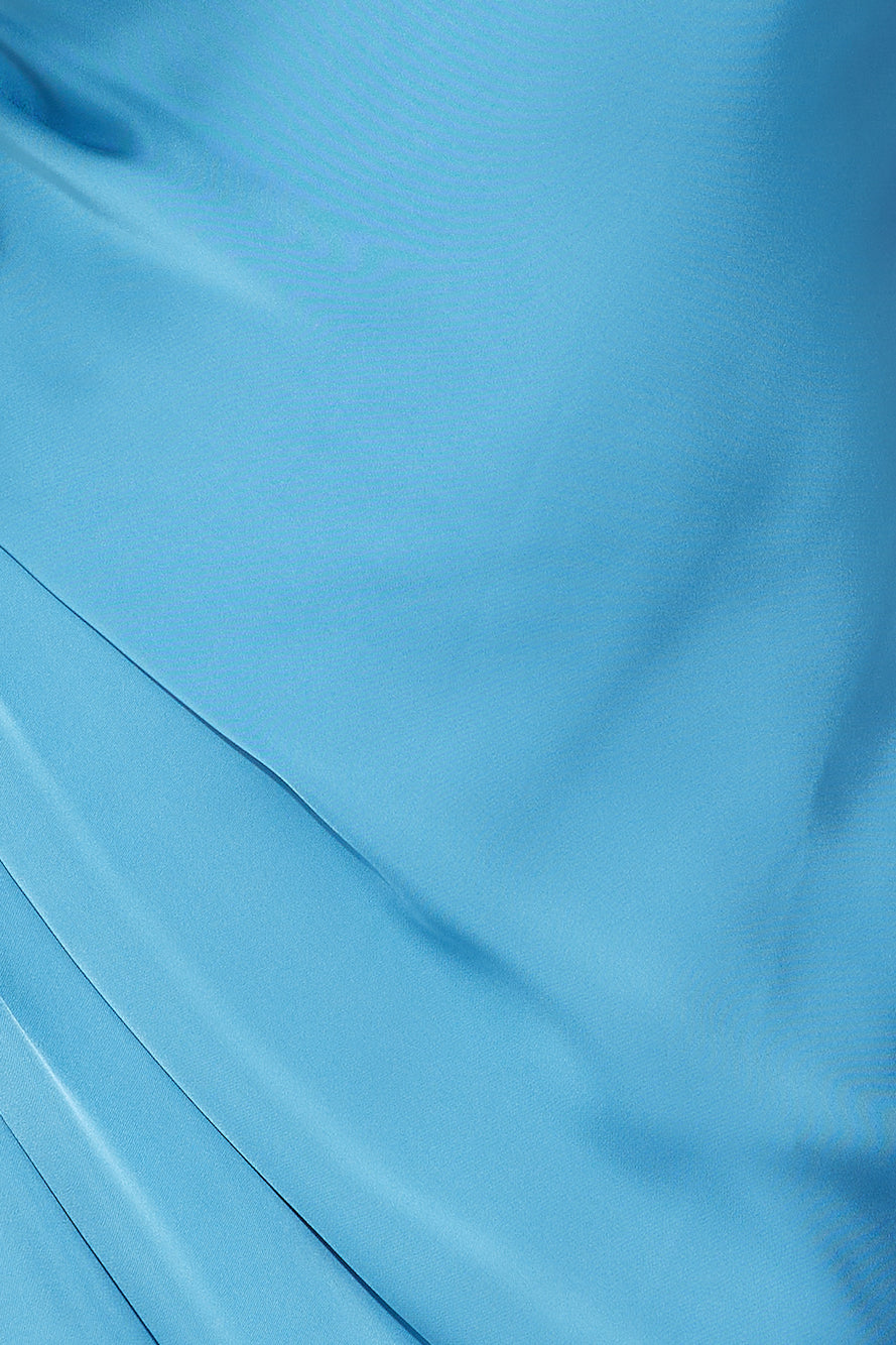 Accepting You Satin Midi Dress Blue