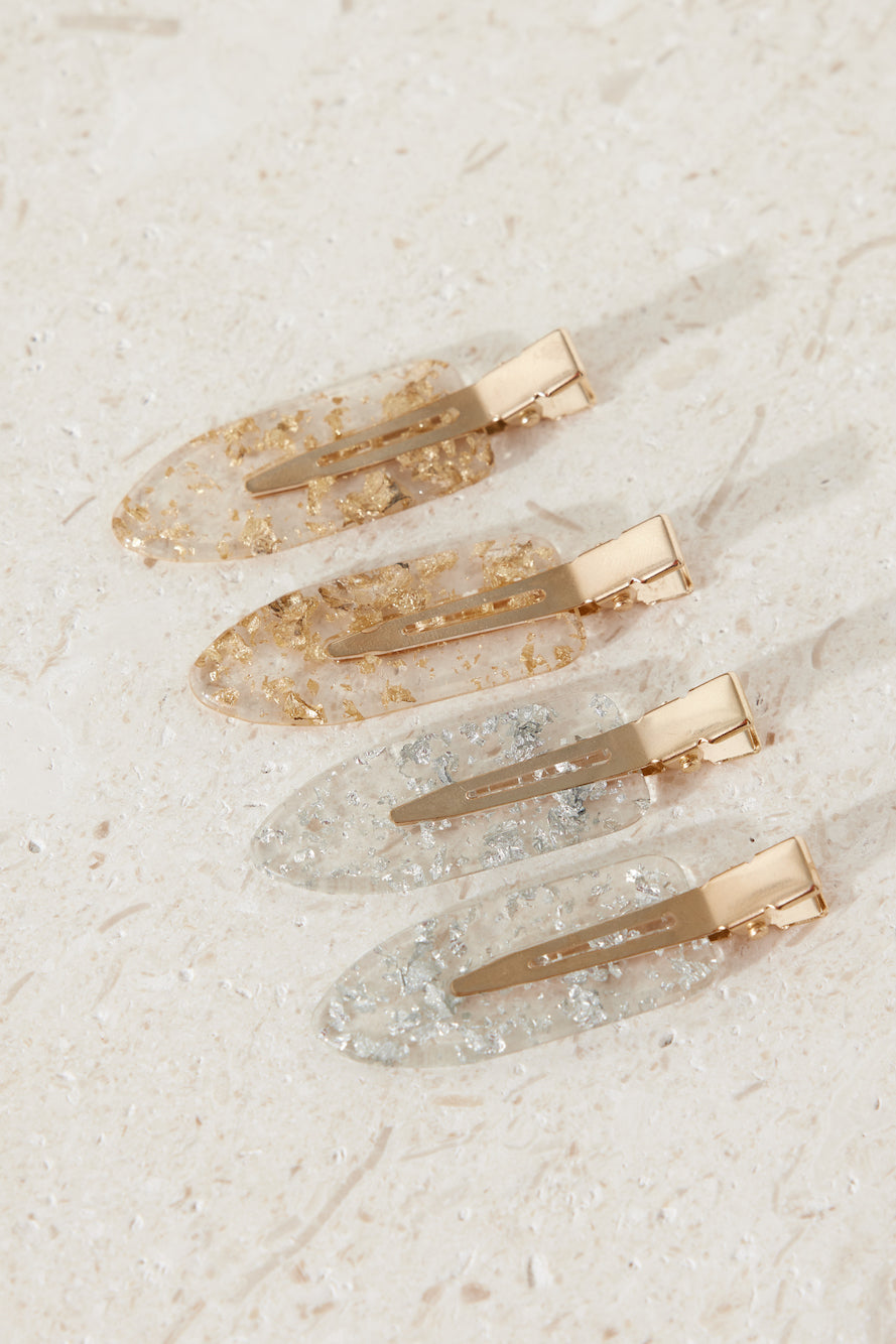 Fairytale Hair Clip Set Gold Silver