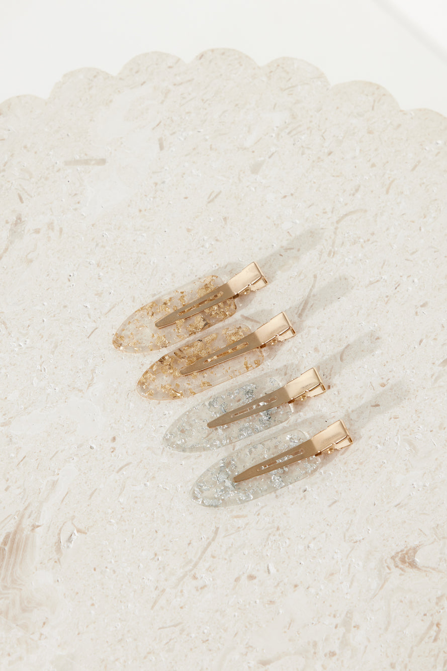 Fairytale Hair Clip Set Gold Silver
