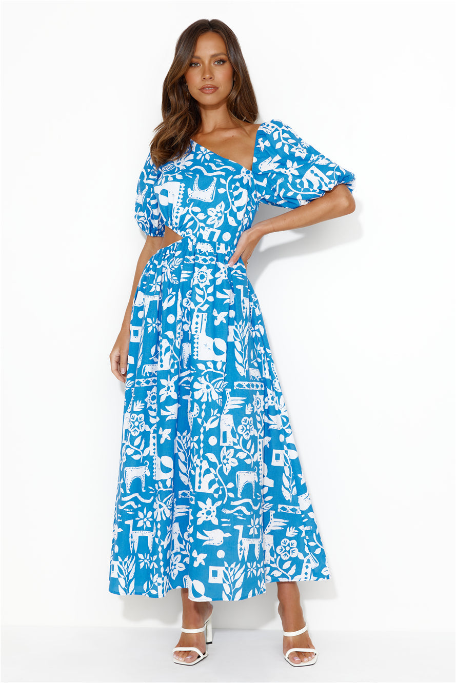 Location Wedding Midi Dress Blue