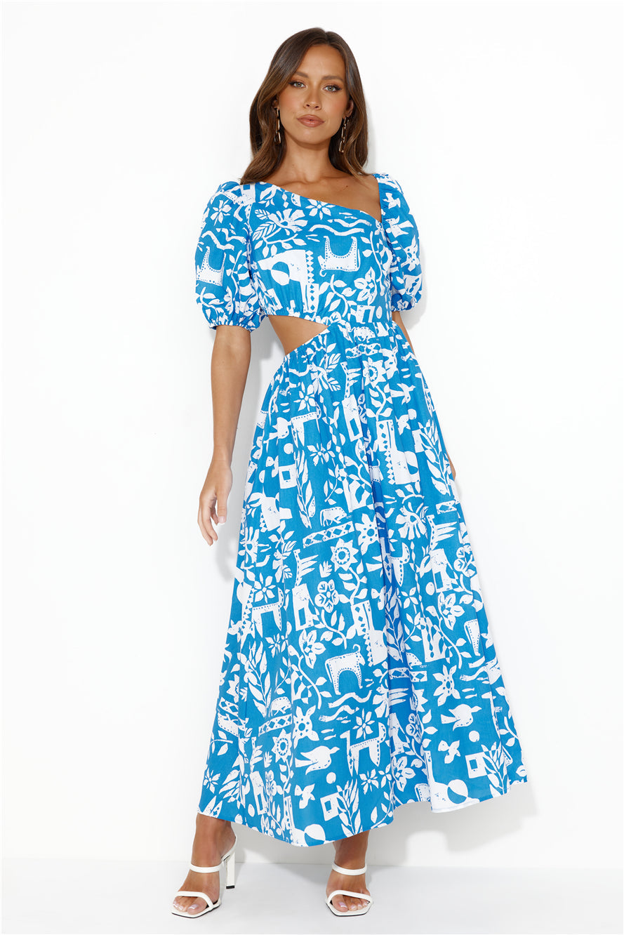 Location Wedding Midi Dress Blue