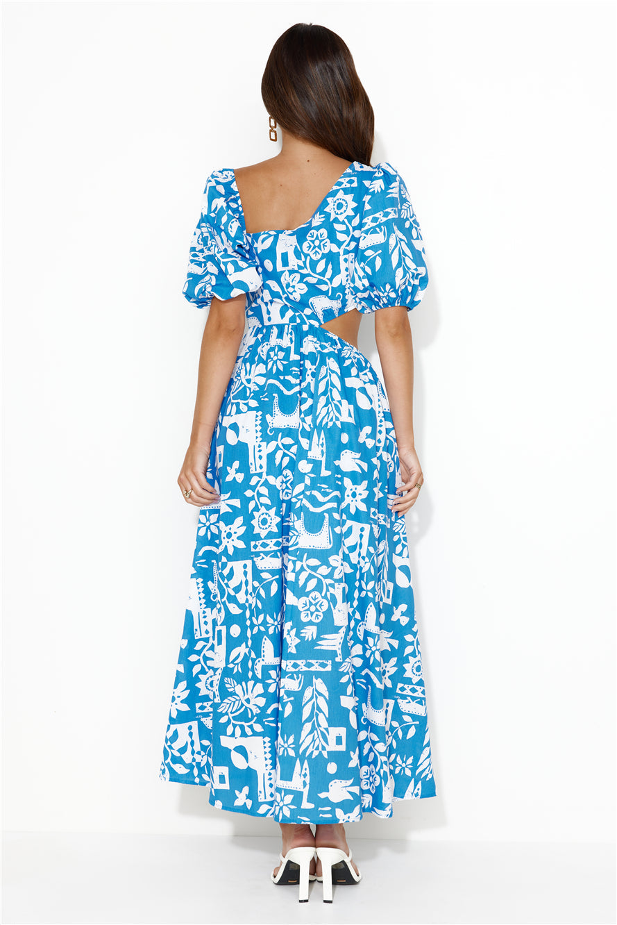 Location Wedding Midi Dress Blue