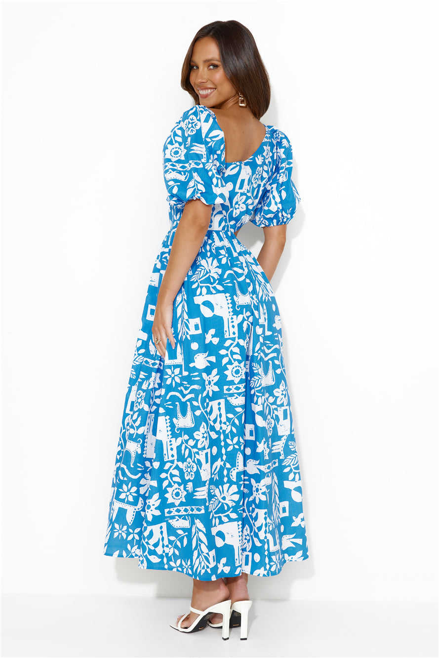 Location Wedding Midi Dress Blue
