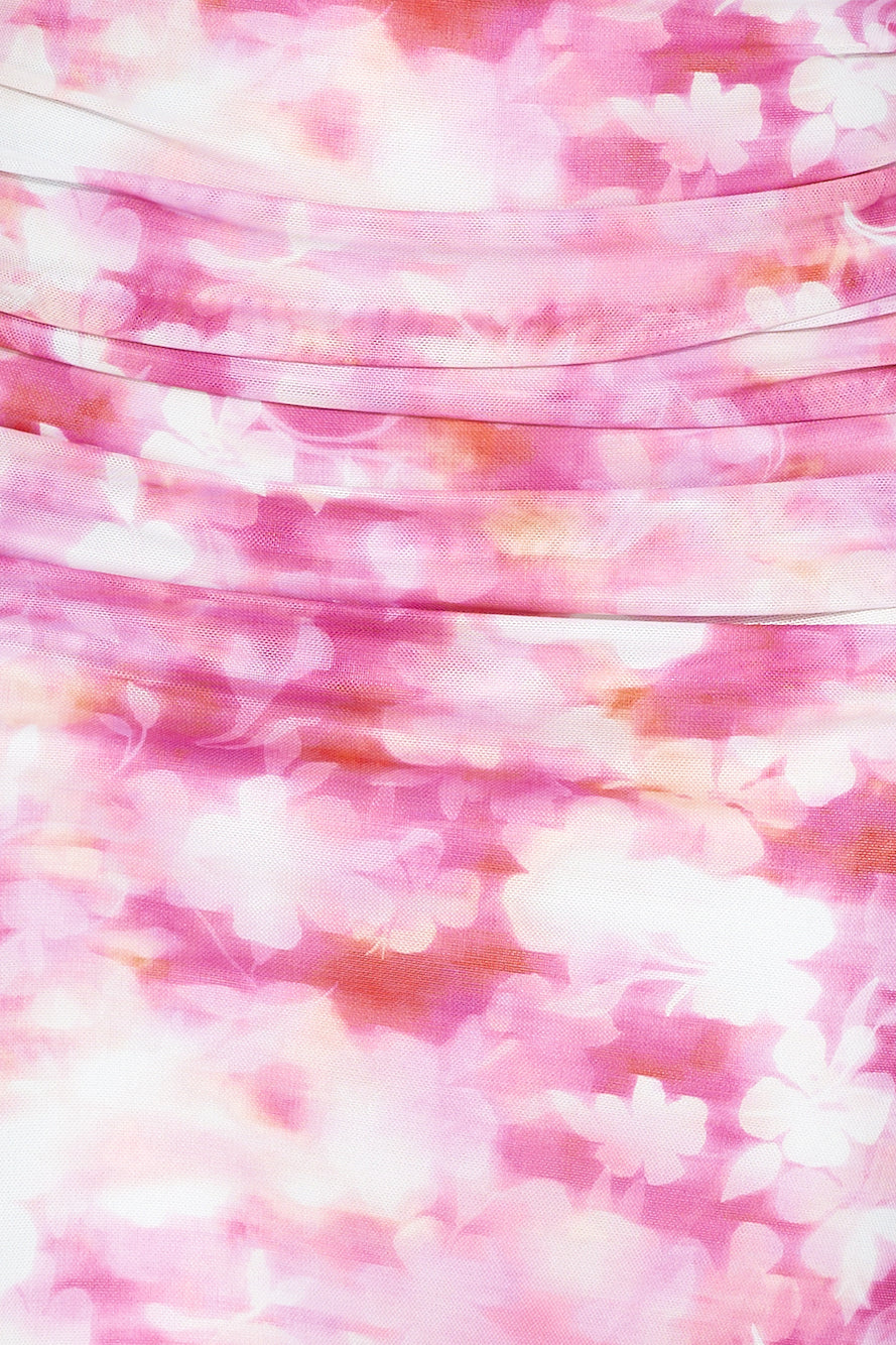 Always Friends Mesh Strapless Crop Top Pink