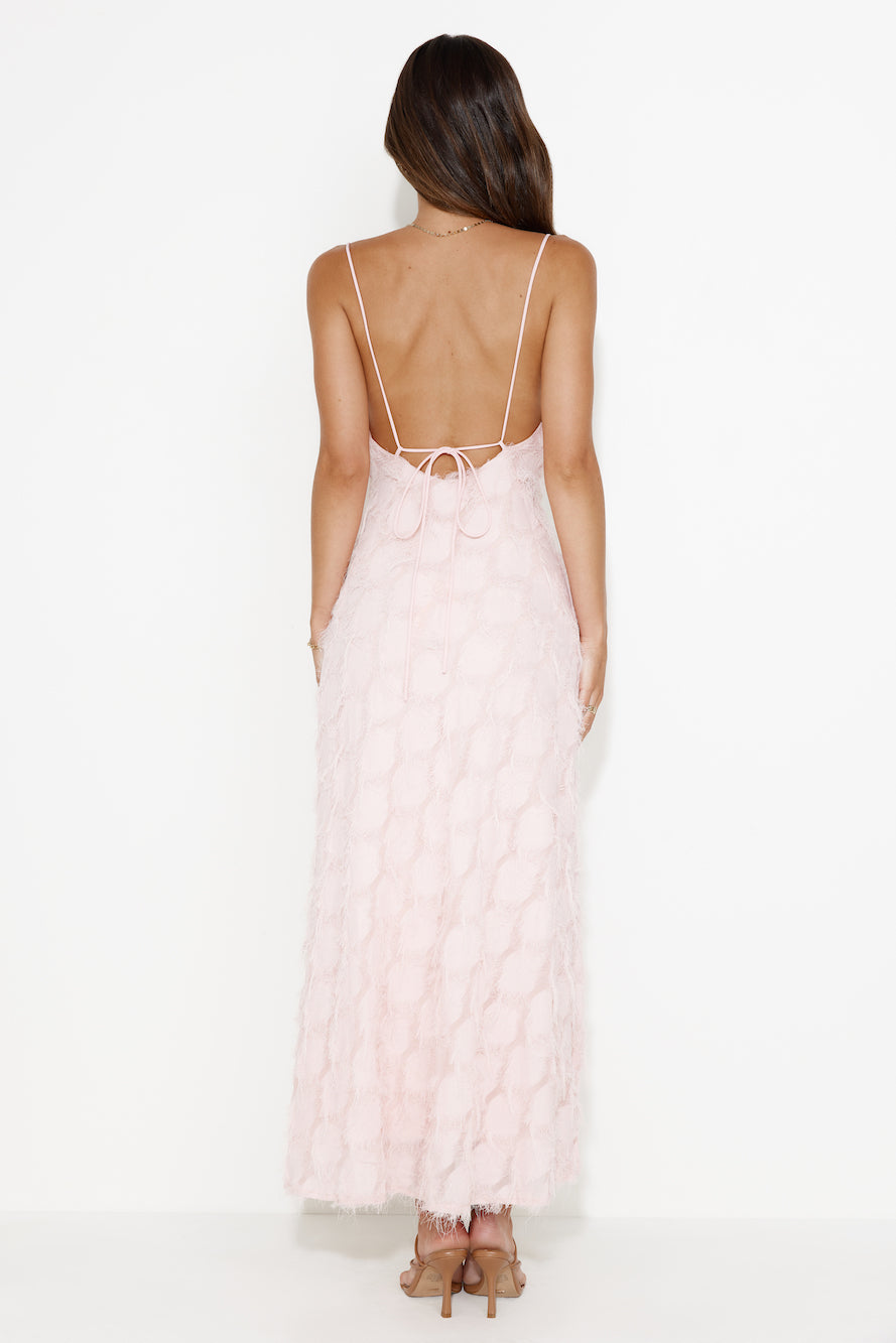 Never Unnoticed Cowl Neck Midi Dress Pink