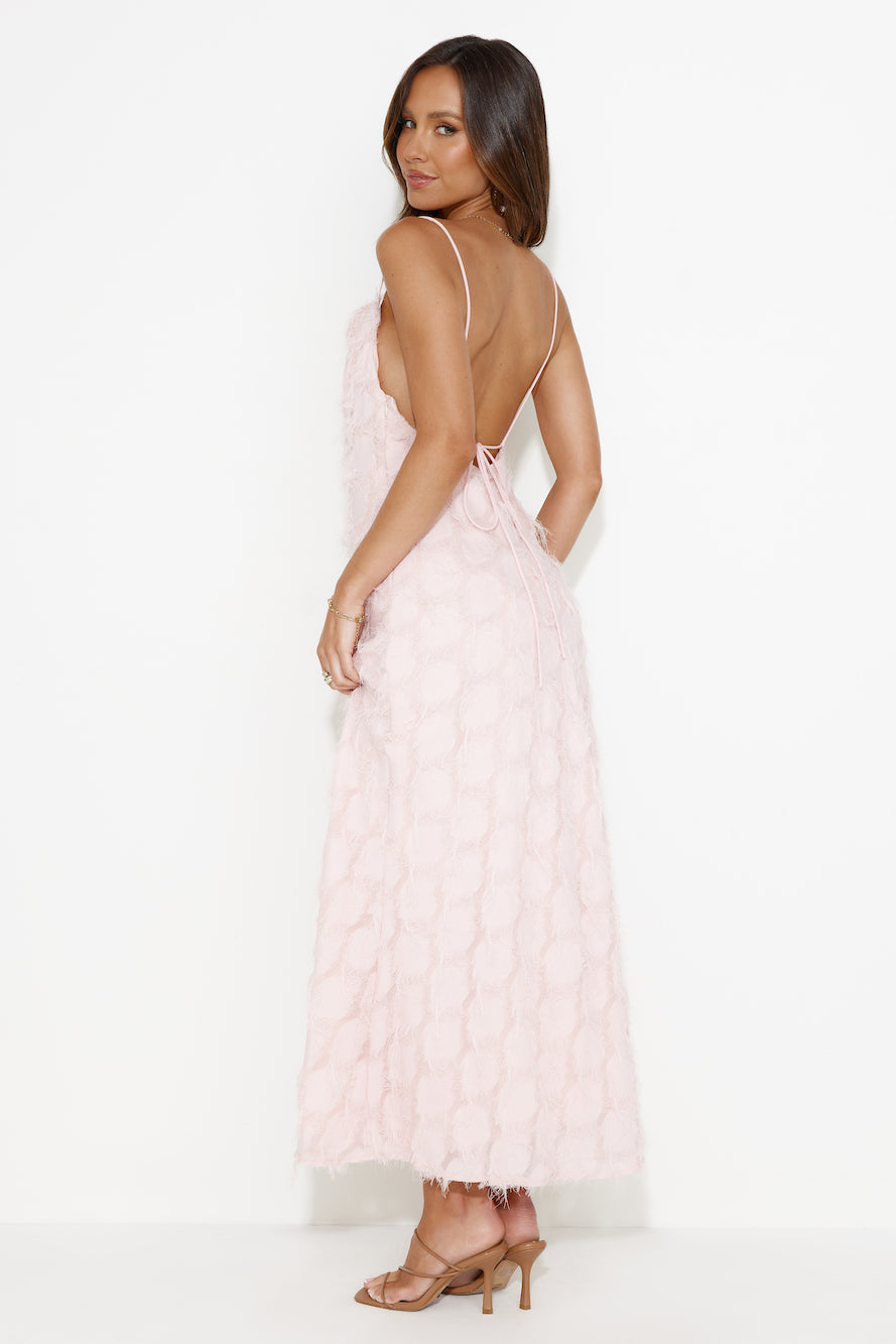 Never Unnoticed Cowl Neck Midi Dress Pink