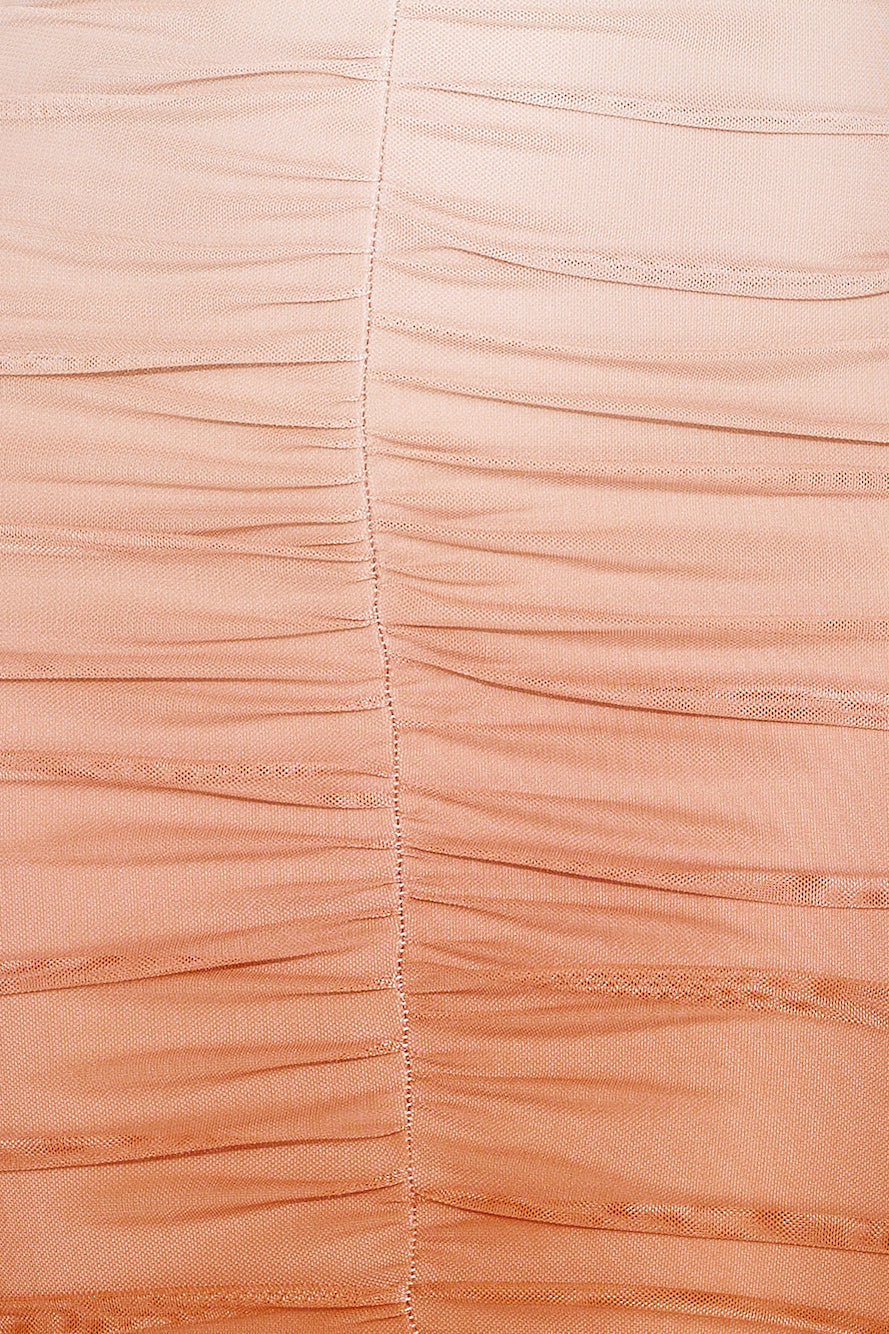 Highlights Mesh Midi Dress Orange