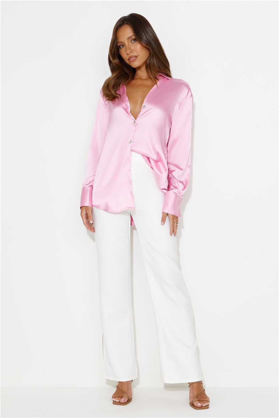 In Saigon Satin Shirt Pink