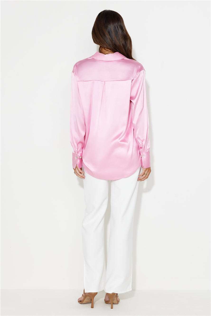 In Saigon Satin Shirt Pink