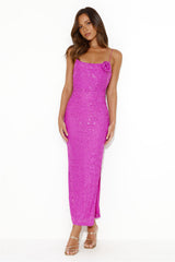 Fanciest Of All Sequin Maxi Dress Hot Pink