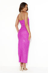 Fanciest Of All Sequin Maxi Dress Hot Pink