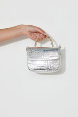 BILLINI Allaiah Handle Bag Silver Croc