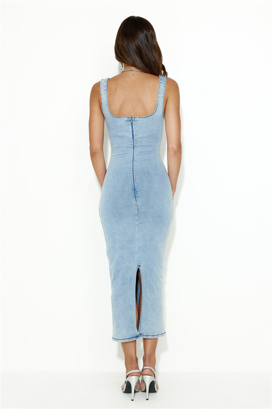 Momentum Maker Midi Dress Light Denim
