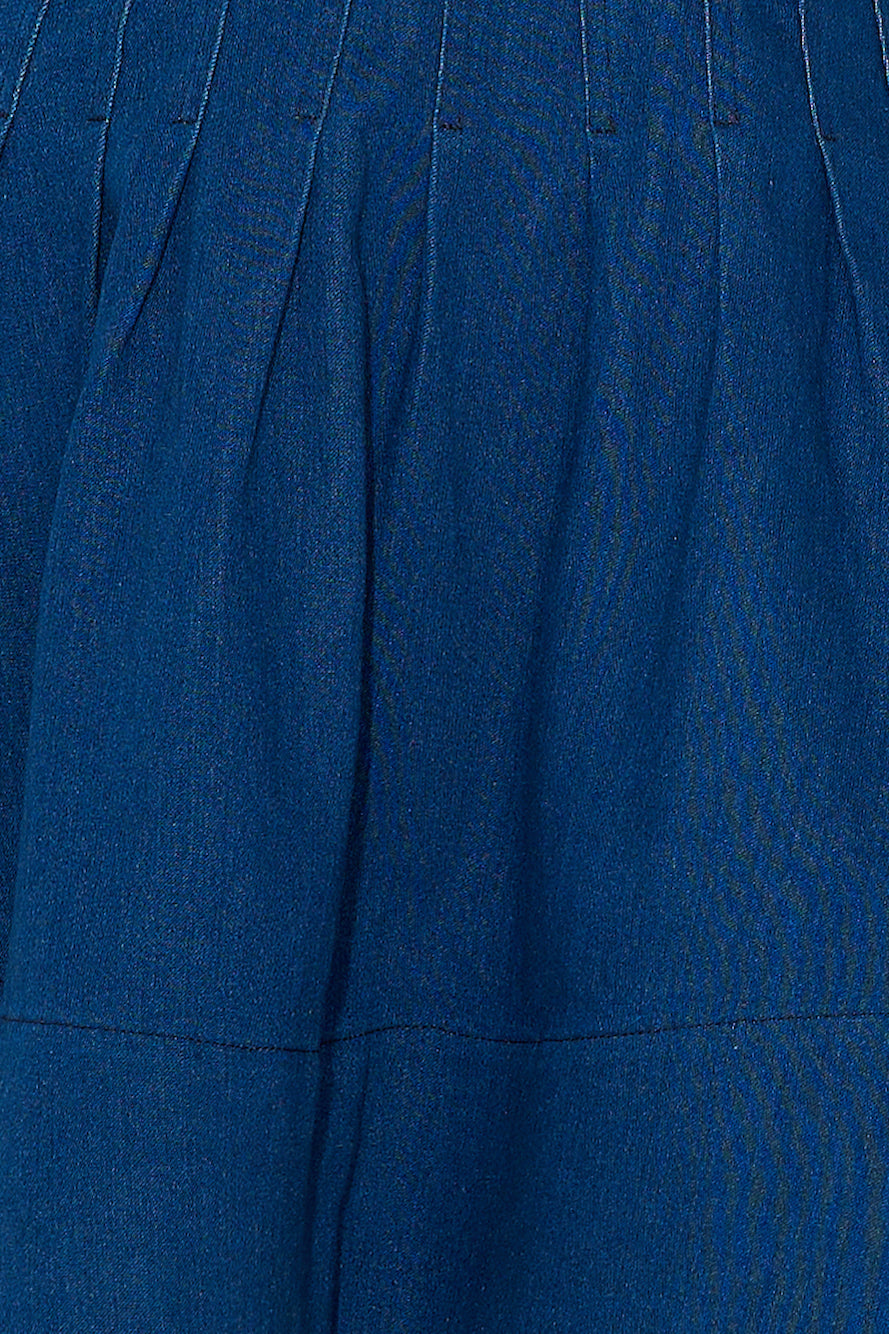 Express Love Letters Denim Mini Dress Navy
