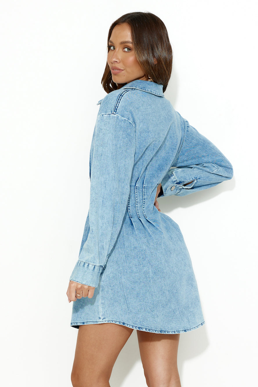 On A Mission Mini Dress Denim